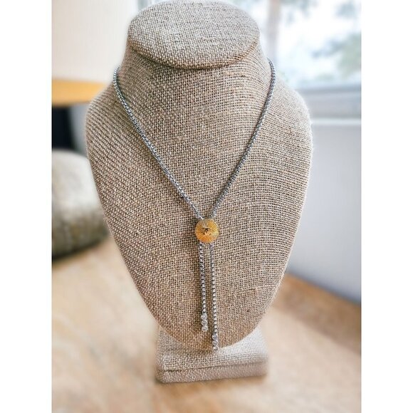 Button Necklace / 925 Sterling Silver - Picture 1 of 5